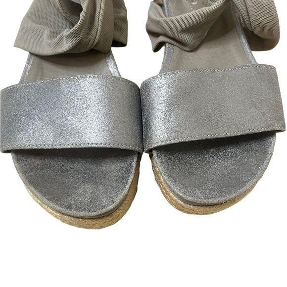 EILEEN FISHER Zoe Metallic Leather and Mesh Espadrille - Picture 4 of 11